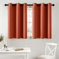 MIULEE Short Fall Curtains for Windows - Burnt Orange Blackout Half Window Curtains Thermal Insulated Privacy Drapes for Kitchen Bedroom Bathroom Grommet Small Basement Tiers W40 x L36 Inch 2 Panels