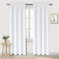 DWCN White Curtains for Living Room Thermal Insulated, 50% Light Blocking Curtains for Bedroom, Dining Room Window, W 38x L 84 Inch, Set of 2 Rod Pocket Curtain Panels