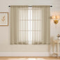 Taupe Window Sheer Curtains 45 Inches Length, Voile Short Curtains for Living Room Bedroom, Modern Soft Window Drapes 2 Panels Set, Top Dual Rod Pocket Design, 2x42Wx45L Inches