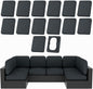 hyha 14Pcs Patio Cushion Covers, Stretch Outdoor Couch Cushion Covers, Washable Outdoor Chair/Sofa Slipcovers for Patio Furniture Cushions Protector with Elastic Bottom(Dark Gray,Cover Only)