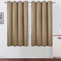 LEMOMO Natural Blackout Curtains 66 x 63 Inch Length/Set of 2 Curtain Panels/Thermal Insulated Room Darkening Blackout Curtains for Bedroom