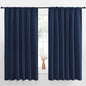 NICETOWN Blackout Curtains for Bedroom, Blackout Draperies, Home Decorations Thermal Insulated Solid Rod Pocket Blackout Drapes for Cafe (Navy, One Pair, 70 x 63-inch)
