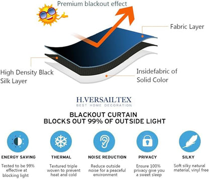 H.VERSAILTEX Blackout Patio Curtains 100 x 108 Inches for Sliding Door Extral Wide Blackout Curtain Panels Thermal Insulated Room Divider - Grommet Top, 9' Tall by 8.5' Wide - Dove Grey