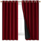NICETOWN 100% Blackout Cold Blocking Curtain Panels, Thermal Insulated Curtains, Noise Reducing Drapes for Thanksgiving Day Window Decor (Set of 2, Burgundy Red, 70 inches Wide by 63 inches Long)