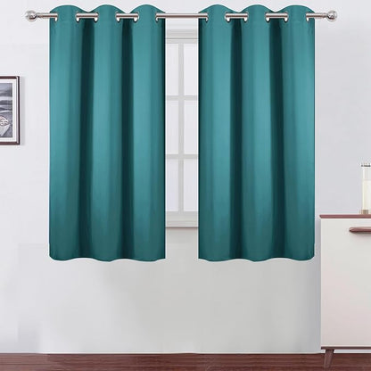 LEMOMO Sea Teal Blackout Curtains 42 x 54 Inch Length Set of 2 Panels Grommet Bedroom Curtains for Living Room