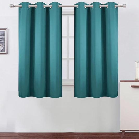LEMOMO Sea Teal Blackout Curtains 42 x 54 Inch Length Set of 2 Panels Grommet Bedroom Curtains for Living Room