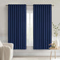 MIULEE Navy Blue Back Tab Blackout Curtains 63 Inch Length 2 Panels Set for Living Room Bedroom Privacy, Rod Pocket/Pinch Pleat Thermal Insulated Room Darkening Pleated Light Blocking Drapes