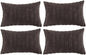 Fancy Homi 4 Packs Boho Dark Brown Decorative Throw Pillow Covers 16x24 Inch for Living Room Couch Bed Sofa, Rustic Modern Farmhouse Home Decor, Soft Plush Corduroy Cute Square Cushion Case 40x60 cm