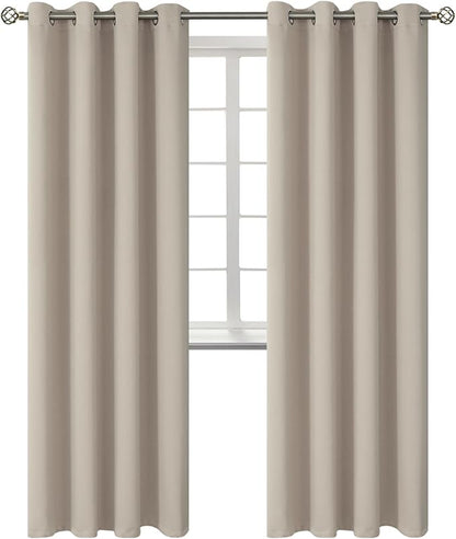 BGment Room Darkening Curtains 84 Inches Long - Grommet Thermal Insulated Drapes Window Treatment Curtains for Bedroom, 2 Panels, 52 x 84 Inch, Camel