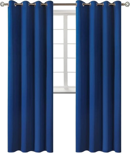 BGment Blackout Curtains for Bedroom - Grommet Thermal Insulated Room Darkening Curtains for Living Room, 52 x 108 Inch, 2 Panels, Royal Blue