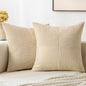 MIULEE Cream Decorative Throw Pillow Covers 18x18 Inch for Couch Bed Sofa Pack of 2 Boho Neutral Farmhouse Throw Pillows Soft Cross Corduroy Patchwork Textured Cushion Cases