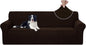 U-NICE HOME 4 Seater Stretch Couch Cover Sofa Cover Washable Sofa Slipcover Furniture Protector for 3 Cushion Couch Sofa Pet Friendly, Chocolate
