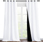 NICETOWN White Blackout Curtains 90 inches Long, Full Light Blocking Drapes with Black Liner for Nursery, Thermal Insulated Draperies for Hall, Villa (2 Pieces, 46" Wide Each Panel, Pure White)