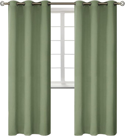 BGment Room Darkening Curtains 84 Inches Long - Grommet Thermal Insulated Drapes Window Treatment Curtains for Bedroom, 2 Panels, 42 x 84 Inch, Grass Green