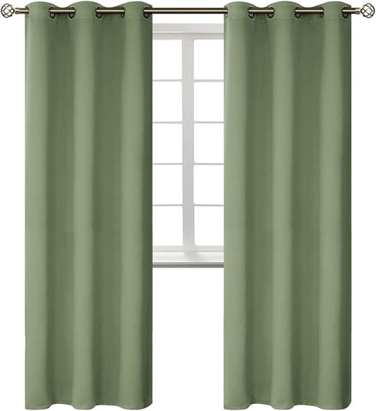 BGment Room Darkening Curtains 84 Inches Long - Grommet Thermal Insulated Drapes Window Treatment Curtains for Bedroom, 2 Panels, 42 x 84 Inch, Grass Green