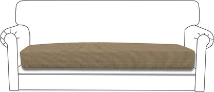 Easy-Going Stretch Cushion Cover Sofa Cushion Furniture Protector Sofa Seat Sofa slipcover Sofa Cover Soft Flexibility with Elastic Bottom(Oversized Sofa Cushion,Tan)