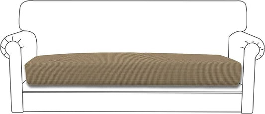 Easy-Going Stretch Cushion Cover Sofa Cushion Furniture Protector Sofa Seat Sofa slipcover Sofa Cover Soft Flexibility with Elastic Bottom(Oversized Sofa Cushion,Tan)