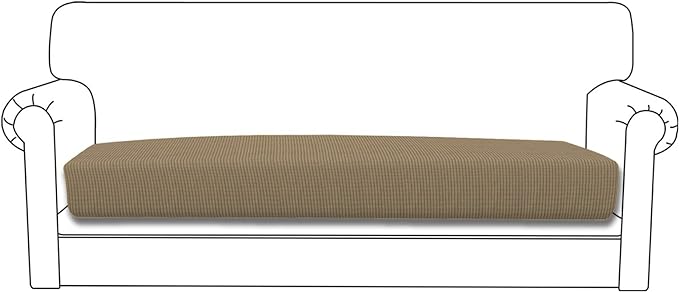 Easy-Going Stretch Cushion Cover Sofa Cushion Furniture Protector Sofa Seat Sofa slipcover Sofa Cover Soft Flexibility with Elastic Bottom(Sofa Cushion,Tan)