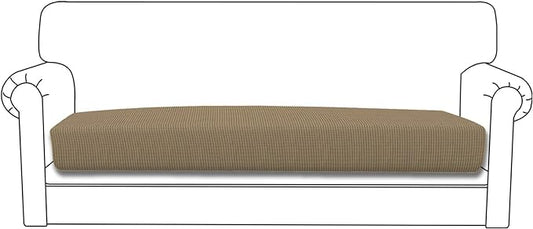 Easy-Going Stretch Cushion Cover Sofa Cushion Furniture Protector Sofa Seat Sofa slipcover Sofa Cover Soft Flexibility with Elastic Bottom(Sofa Cushion,Tan)