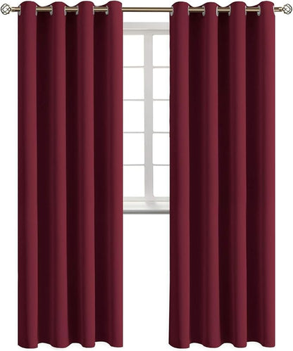BGment Blackout Curtains - Grommet Thermal Insulated Room Darkening Bedroom and Living Room Curtains, Set of 2 Panels (52 x 120 Inch, Burgundy)