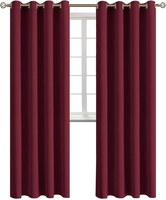 BGment Blackout Curtains - Grommet Thermal Insulated Room Darkening Bedroom and Living Room Curtains, Set of 2 Panels (52 x 108 Inch, Burgundy)