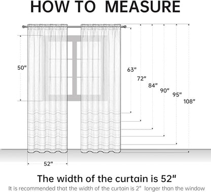 SpaceDresser Basic Rod Pocket Sheer Voile Window Curtain Panels Orange 2 Panels 52 Width 90 Inch Long for Kitchen Bedroom Children Living Room Yard(Orange,52 W x 90 L)