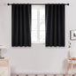 Deconovo Short Blackout Curtains for Small Windows Thermal Insulated Rod Pocket and Back Tab Curtains 42Wx45L Inch Black 2 Panels