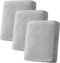 Couch Cover Stretch Velvet Sofa Cushion Cover 3-Piece - Elastic Washable Slipcover for Seat or Backrest, Couch Seat Covers for Sofas (Light Grey)