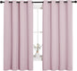 NICETOWN Blackout Curtain Panels for Girls Room, Nursery Essential Thermal Insulated Solid Grommet Top Blackout Drapes (Lavender Pink, 1 Pair, 55 x 68 inches)