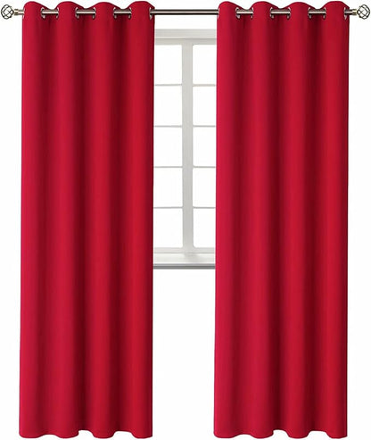 BGment Room Darkening Curtains 95 Inches Long - Grommet Thermal Insulated Drapes Window Treatment Curtains for Bedroom, 2 Panels, 52 x 95 Inch, Red
