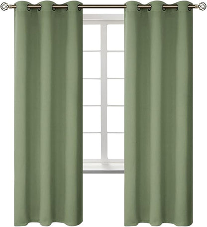 BGment Room Darkening Curtains 72 Inches Long - Grommet Thermal Insulated Drapes Window Treatment Curtains for Bedroom, 2 Panels, 42 x 72 Inch, Grass Green