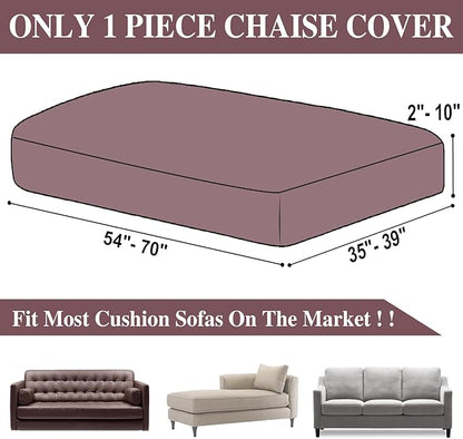 Couch Cushion Chaise Lounge Cover Washable Separate Seat Chaise Couch Cover Stretch Sectional Sofa Slipcover (1 Piece for Chaise or Sofa 3-Seater, Burgundy)