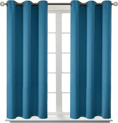 BGment Blackout Curtains - Grommet Thermal Insulated Room Darkening Bedroom and Living Room Curtains, Set of 2 Panels (38 x 54 Inch, Steel Blue)
