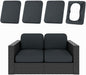 hyha 4Pcs Patio Cushion Covers, Stretch Outdoor Couch Cushion Covers, Washable Outdoor Chair/Sofa Slipcovers for Patio Furniture Cushions Protector with Elastic Bottom(Dark Gray,Cover Only)
