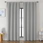 Simplebrand Ava Silver Grey Blackout Curtains for Bedroom 90 Inches Long 2 Panels Set, Solid Privacy Energy Saving Living Room Window Treatment Curtains Blackout Drapes, W50 x L90 Inch, Silver Grey