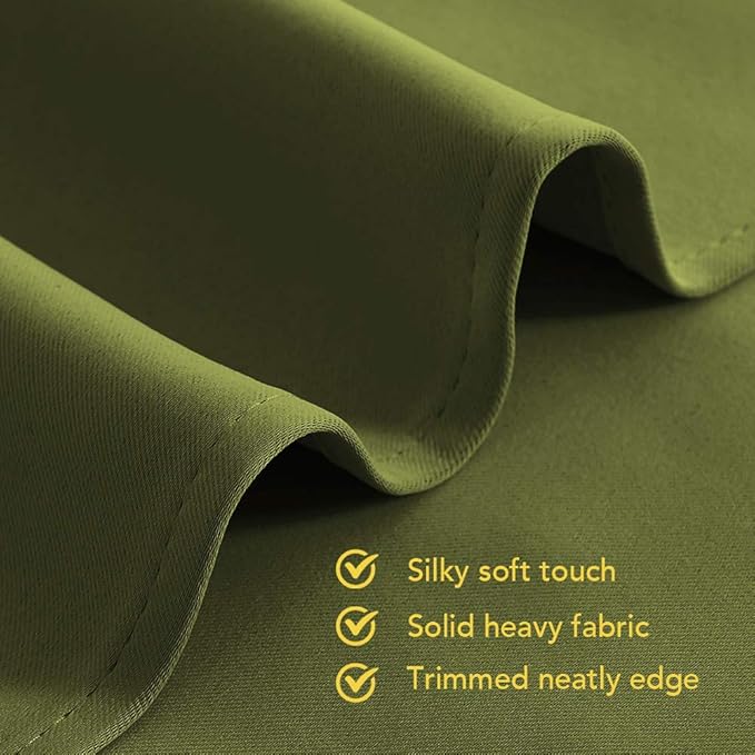 NICETOWN Blackout Window Curtains 70" L, 2 Panels, 34 inch, Olive Green, Grommet Top Room Darkening Thermal Insulated Vertical Window Drapes Modern for Flat/Apartment