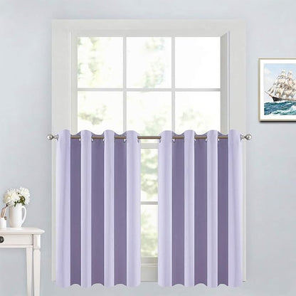 Yakamok Blackout Small Window Curtains with Grommet Top, Room Darkening Thermal Insulated Window Panel Drape for Bedroom Bathroom, 52Wx36L, Lilac, 2 Panels