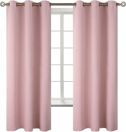 BGment Baby Pink Curtains for Girls Room - Nursery Room Darkening Thermal Insulated Grommet Top Elegant Modern Window Treatment, 2 Panels, 42 x 63 Inch