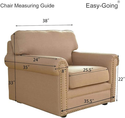 Easy-Going Chair Sofa Slipcover Reversible Sofa Cover Water Resistant Couch Cover Furniture Protector Cover with Elastic Straps for Pets Kids Children Dog Cat (Chair, Light Gray/Light Gray)