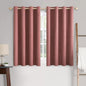 MIULEE 100% Blackout Linen Textured Curtains for Bedroom Solid Thermal Insulated Dusty Rose Grommet Room Darkening Curtains & Drapes Luxury Decor for Living Room Nursery 52 x 45 Inch (2 Panels)