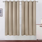LEMOMO Blackout Curtains 66 x 72 Inch Long Khaki Curtains Set of 2 Panels Room Darkening Curtains for Bedroom and Living Room