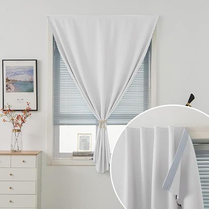 Blackout Curtains for Bedroom Sticky Curtain Blackout Window Cover Self Adhesive Curtains Rod No Drillng, 59" W X 84" L, Light Grey, 1 Panel
