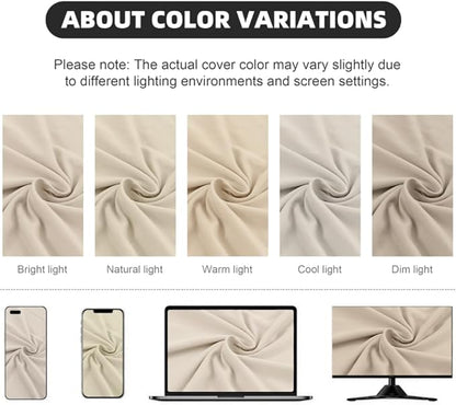 8Pcs Outdoor Cushion Covers, Patio Cushion Covers,Stretch Elastic Slipcovers, Replacement Washable & Reusable Furniture Protector for Patio Couch (Beige,Cover Only)