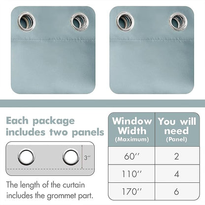 MIULEE Blackout Curtains for Bedroom Living Room Thermal Insulated Room Darkening Grommet Top Solid Light Blocking Drapery Set of 2 Window Panels 52 x 72 Inches Slate Blue