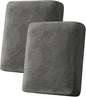 Couch Cover Stretch Velvet Sofa Cushion Cover 2-Piece - Elastic Washable Slipcover for Seat or Backrest, Couch Seat Covers for Sofas (Grey)