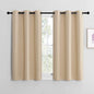 NICETOWN Blackout Curtain Panels for Bedroom, Biacotti Beige, 2 Panels, W29 x L20-inch, Thermal Insulated Grommet Top Blackout Draperies and Drapes for Basement