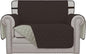 Easy-Going Reversible Chair Cover Washable Sofa Cover for Dogs Water Resistant Couch Slipcover Furniture Protector Cover with Adjustable Straps for Pets (Chair 30 in, Chocolate/Beige)