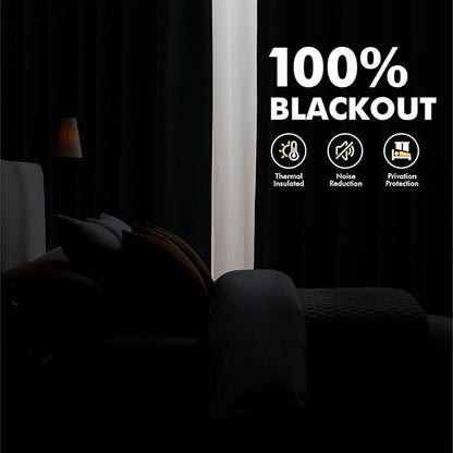 MIULEE 100% Blackout Linen Curtains for Bedroom, Linen Beige Solid Luxury Decor Thermal Insulation Room Darkening Drapes for Living Room Nursery Back Tab Rod Pocket 42 x 96 Inches, 2 Panels
