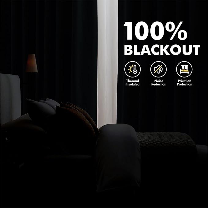MIULEE 100% Blackout Linen Curtains for Bedroom, Taupe Solid Luxury Decor Thermal Insulation Room Darkening Drapes for Living Room Nursery Back Tab Rod Pocket 42 x 63 Inches, 2 Panels