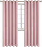 BGment Room Darkening Curtains 84 Inches Long - Grommet Thermal Insulated Drapes Window Treatment Curtains for Bedroom, 2 Panels, 70 x 84 Inch, Baby Pink